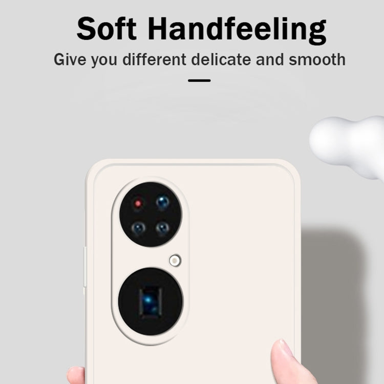 For Huawei P50 Pro Solid Color Imitation Liquid Silicone Straight Edge Dropproof Full Coverage Protective Case