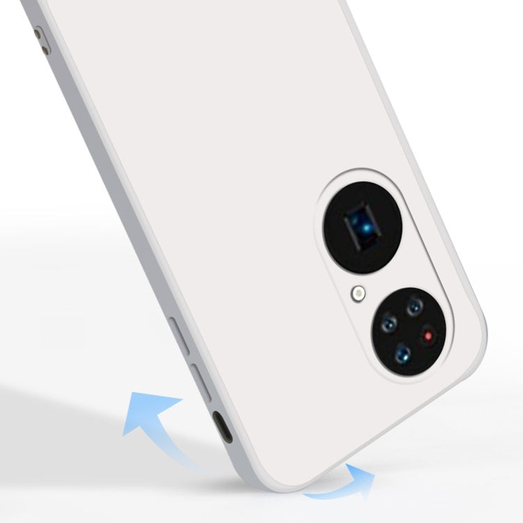 For Huawei P50 Pro Solid Color Imitation Liquid Silicone Straight Edge Dropproof Full Coverage Protective Case