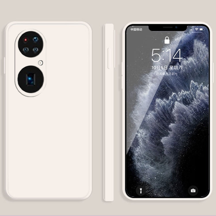 For Huawei P50 Pro+ Solid Color Imitation Liquid Silicone Straight Edge Dropproof Full Coverage Protective Case