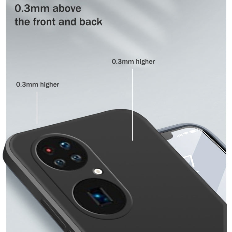 For Huawei P50 Pro+ Solid Color Imitation Liquid Silicone Straight Edge Dropproof Full Coverage Protective Case