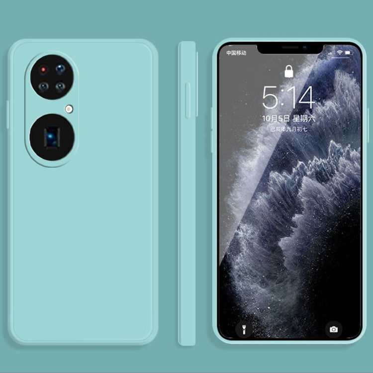 For Huawei P50 Pro+ Solid Color Imitation Liquid Silicone Straight Edge Dropproof Full Coverage Protective Case
