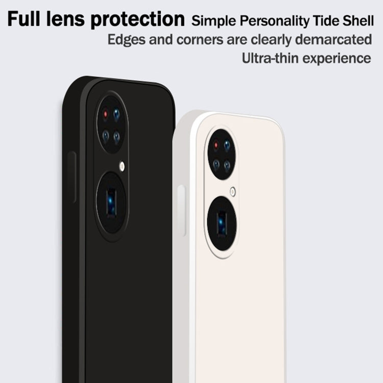 For Huawei P50 Pro+ Solid Color Imitation Liquid Silicone Straight Edge Dropproof Full Coverage Protective Case