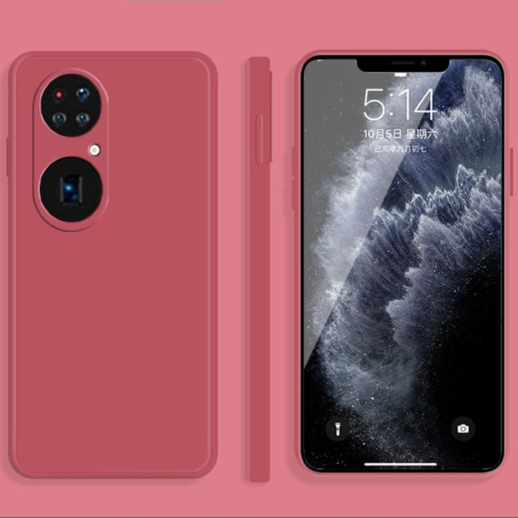 For Huawei P50 Pro+ Solid Color Imitation Liquid Silicone Straight Edge Dropproof Full Coverage Protective Case