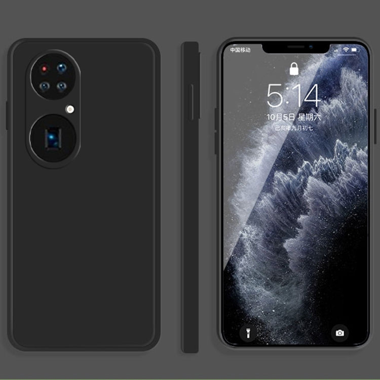 For Huawei P50 Pro+ Solid Color Imitation Liquid Silicone Straight Edge Dropproof Full Coverage Protective Case