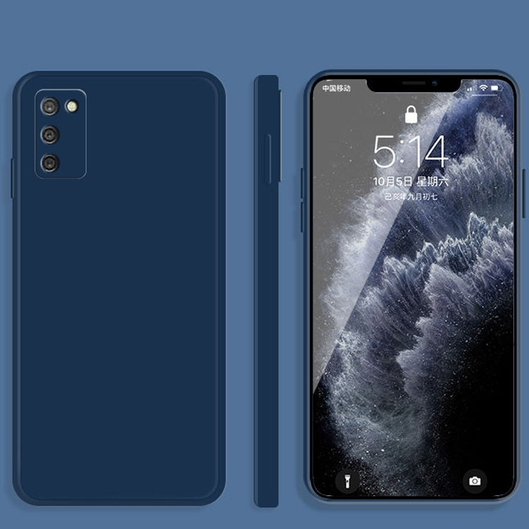 For Samsung Galaxy A02s Solid Color Imitation Liquid Silicone Straight Edge Dropproof Full Coverage Protective Case