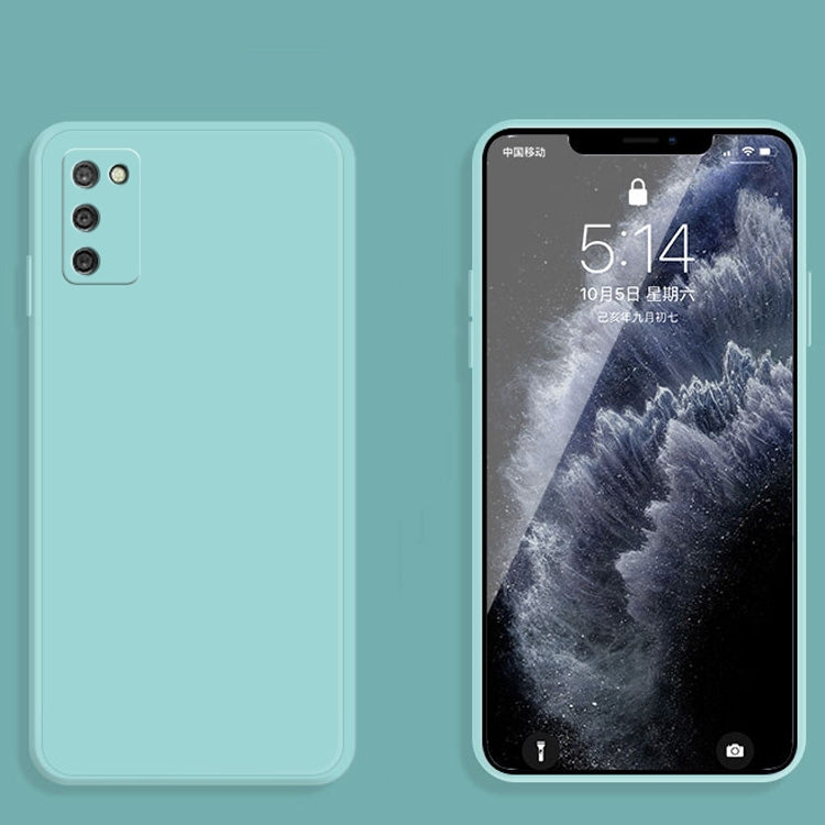 For Samsung Galaxy A02s Solid Color Imitation Liquid Silicone Straight Edge Dropproof Full Coverage Protective Case