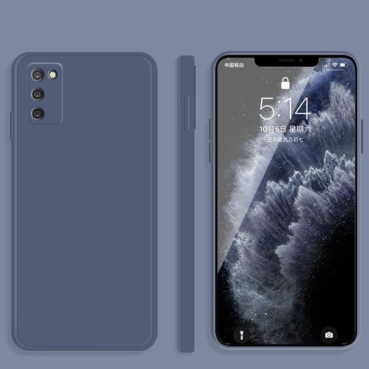 For Samsung Galaxy A02s Solid Color Imitation Liquid Silicone Straight Edge Dropproof Full Coverage Protective Case