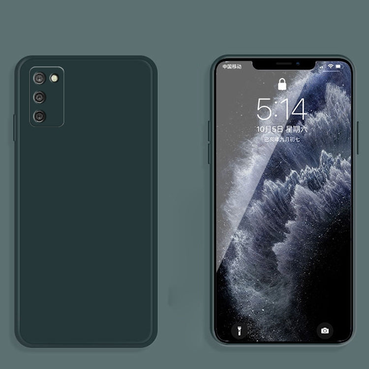 For Samsung Galaxy A02s Solid Color Imitation Liquid Silicone Straight Edge Dropproof Full Coverage Protective Case