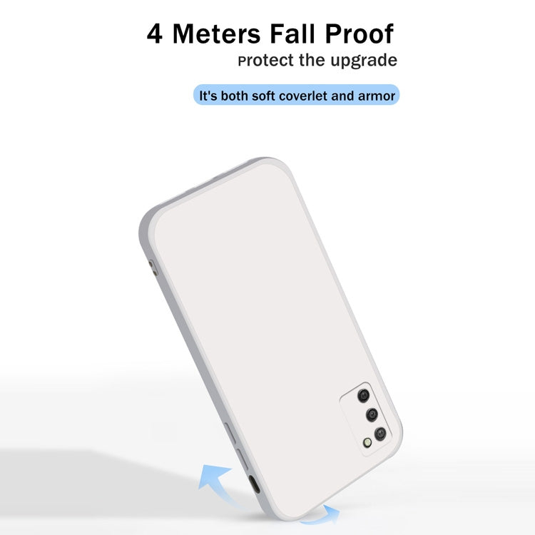 For Samsung Galaxy A02s Solid Color Imitation Liquid Silicone Straight Edge Dropproof Full Coverage Protective Case