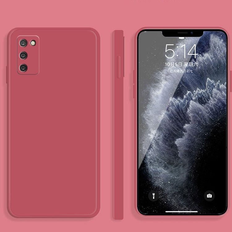 For Samsung Galaxy A02s Solid Color Imitation Liquid Silicone Straight Edge Dropproof Full Coverage Protective Case