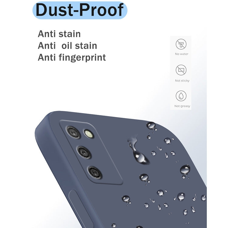 For Samsung Galaxy A02s Solid Color Imitation Liquid Silicone Straight Edge Dropproof Full Coverage Protective Case