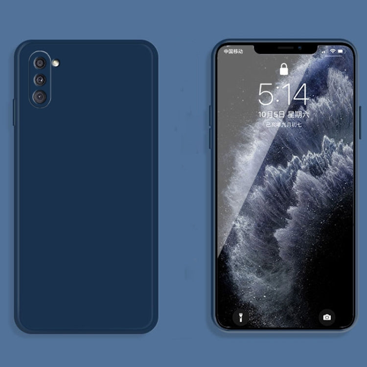 For Samsung Galaxy A11 Solid Color Imitation Liquid Silicone Straight Edge Dropproof Full Coverage Protective Case