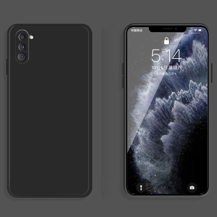 For Samsung Galaxy A11 Solid Color Imitation Liquid Silicone Straight Edge Dropproof Full Coverage Protective Case