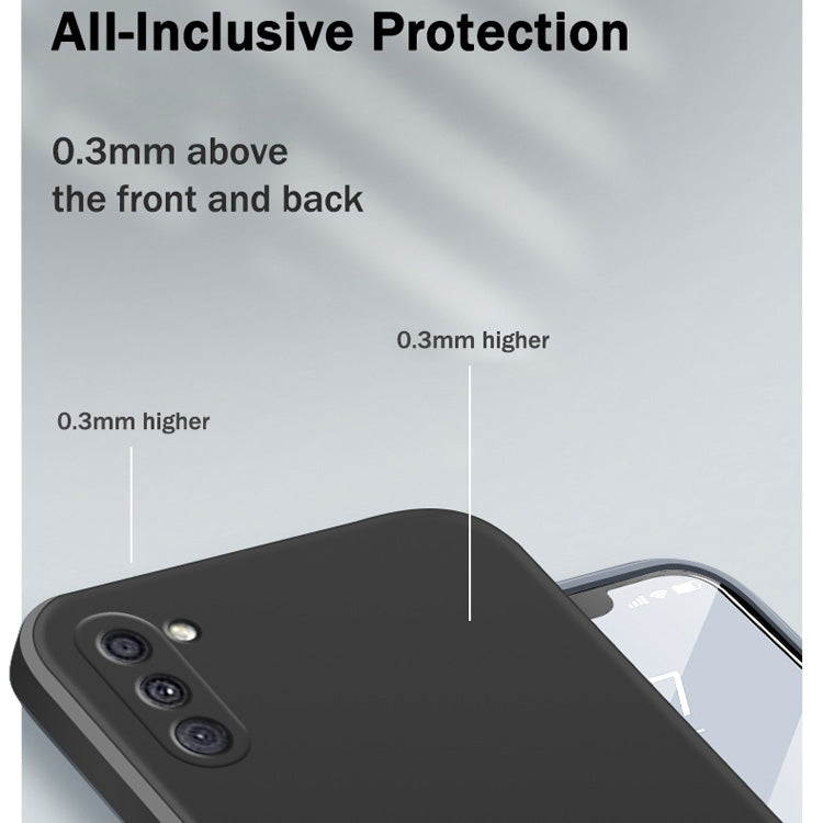 For Samsung Galaxy A11 Solid Color Imitation Liquid Silicone Straight Edge Dropproof Full Coverage Protective Case