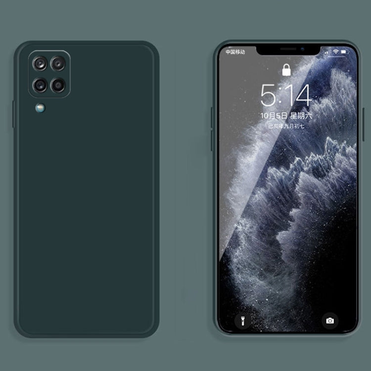 For Samsung Galaxy A12 5G Solid Color Imitation Liquid Silicone Straight Edge Dropproof Full Coverage Protective Case