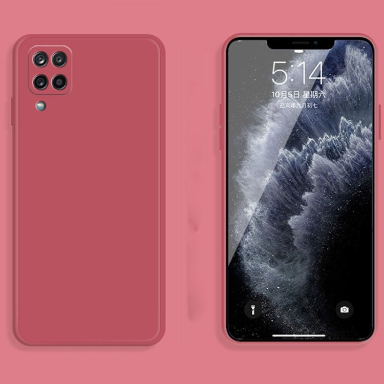 For Samsung Galaxy A12 5G Solid Color Imitation Liquid Silicone Straight Edge Dropproof Full Coverage Protective Case