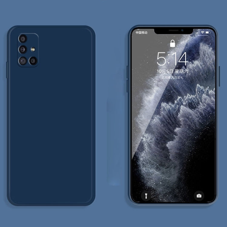 For Samsung Galaxy A71 Solid Color Imitation Liquid Silicone Straight Edge Dropproof Full Coverage Protective Case