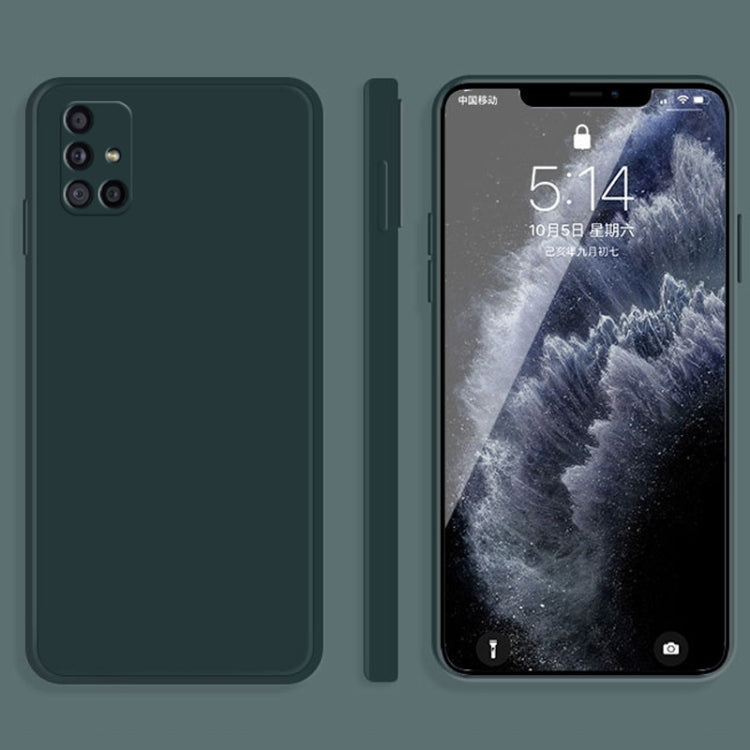 For Samsung Galaxy A71 Solid Color Imitation Liquid Silicone Straight Edge Dropproof Full Coverage Protective Case