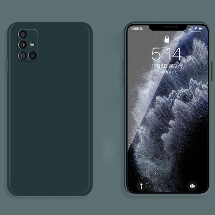 For Samsung Galaxy A71 Solid Color Imitation Liquid Silicone Straight Edge Dropproof Full Coverage Protective Case