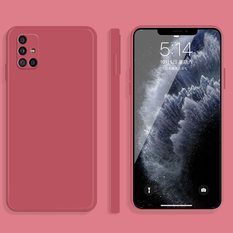 For Samsung Galaxy A71 Solid Color Imitation Liquid Silicone Straight Edge Dropproof Full Coverage Protective Case