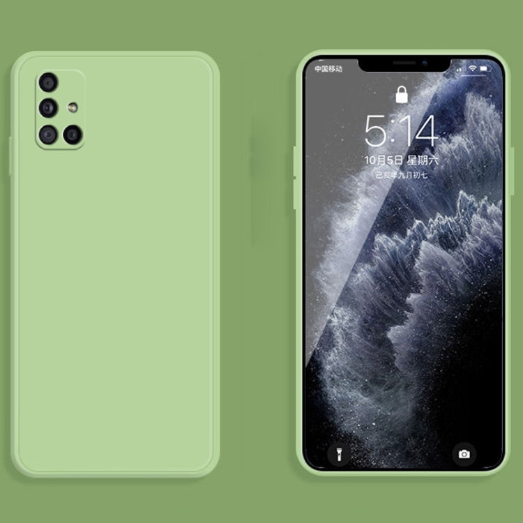 For Samsung Galaxy A71 Solid Color Imitation Liquid Silicone Straight Edge Dropproof Full Coverage Protective Case