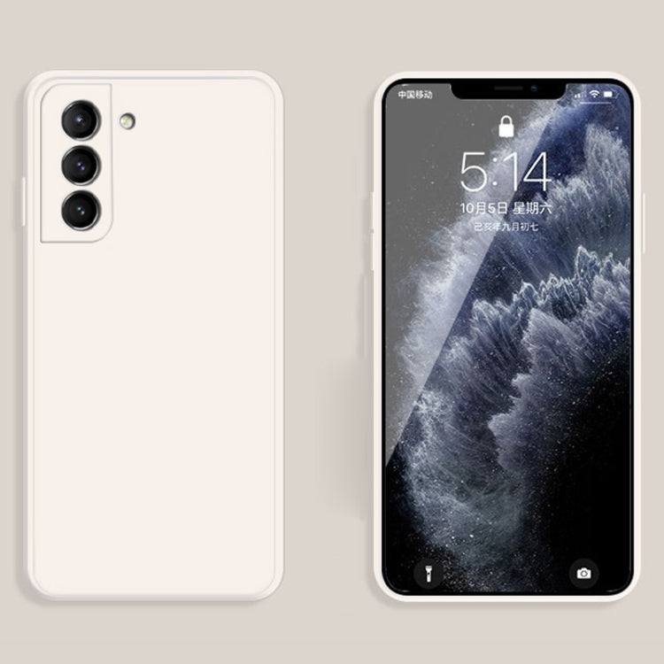 For Samsung Galaxy S21 5G Solid Color Imitation Liquid Silicone Straight Edge Dropproof Full Coverage Protective Case