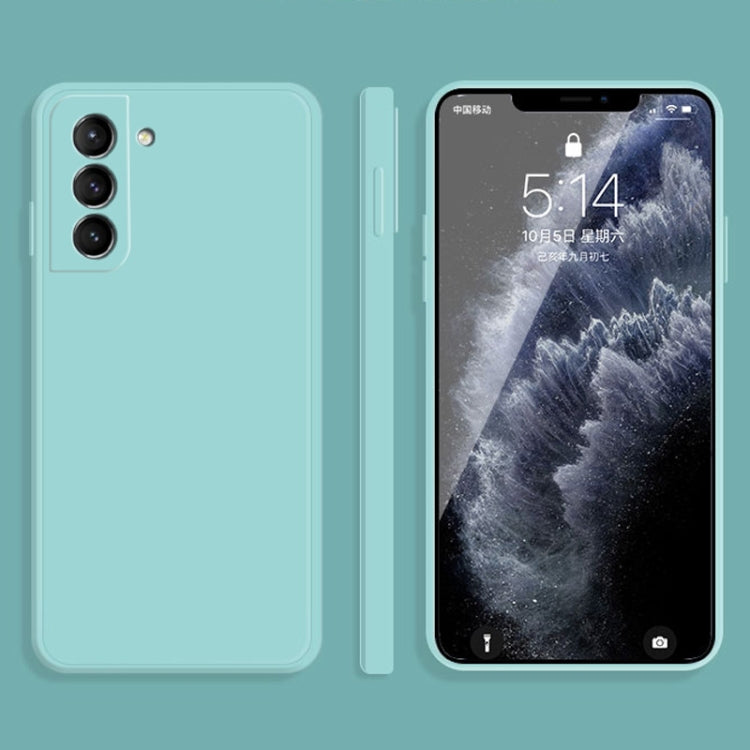 For Samsung Galaxy S21 5G Solid Color Imitation Liquid Silicone Straight Edge Dropproof Full Coverage Protective Case