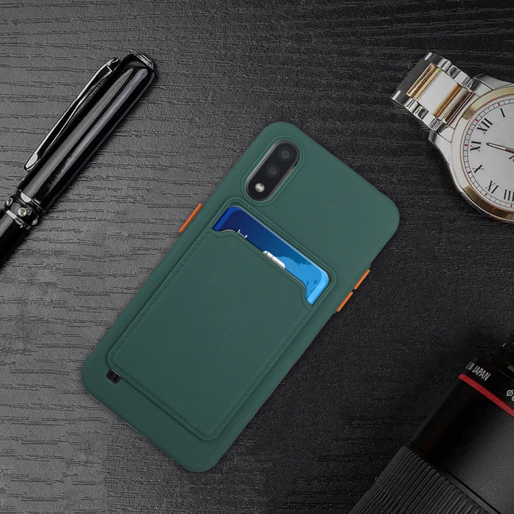 For Samsung Galaxy A01 Card Slot Design Shockproof TPU Protective Case