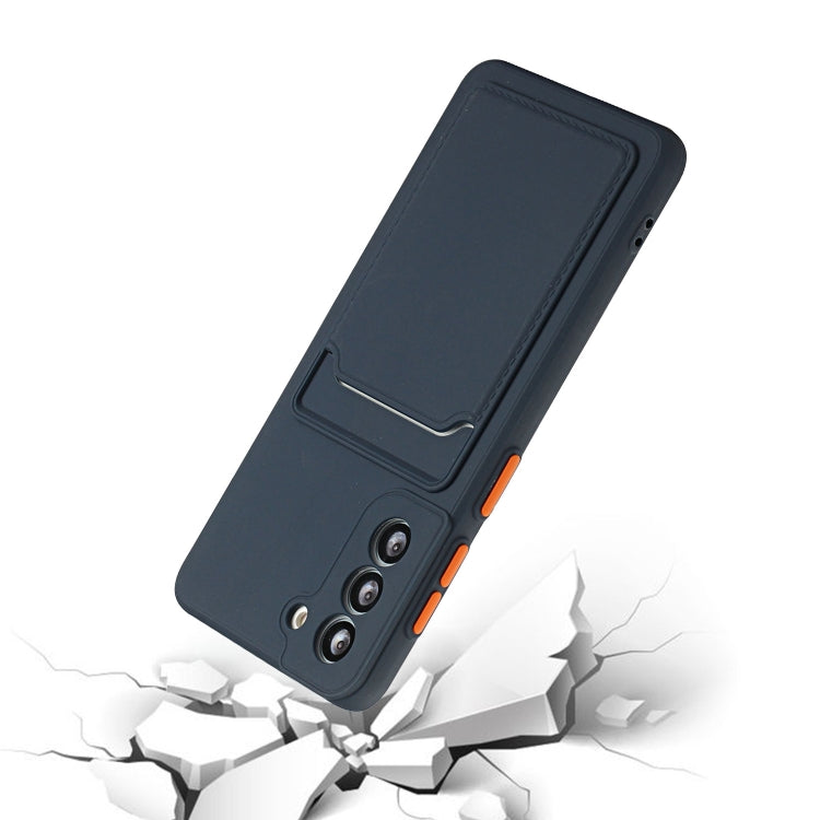 For Samsung Galaxy S21 5G Card Slot Design Shockproof TPU Protective Case