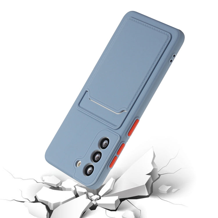 For Samsung Galaxy S21 5G Card Slot Design Shockproof TPU Protective Case