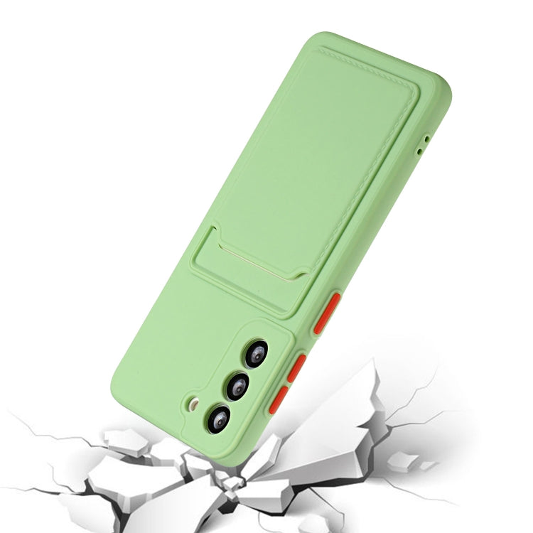 For Samsung Galaxy S21 5G Card Slot Design Shockproof TPU Protective Case