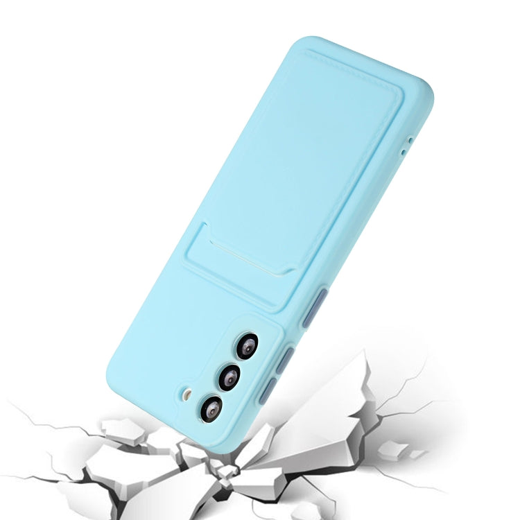 For Samsung Galaxy S21 5G Card Slot Design Shockproof TPU Protective Case