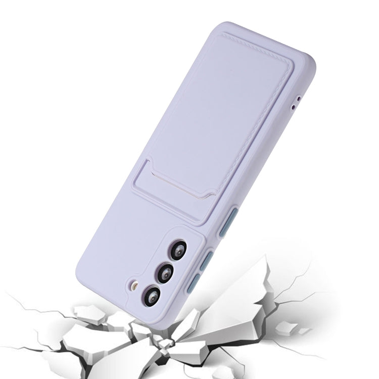 For Samsung Galaxy S21 5G Card Slot Design Shockproof TPU Protective Case