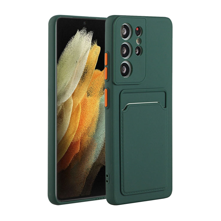 For Samsung Galaxy S21 Ultra 5G Card Slot Design Shockproof TPU Protective Case