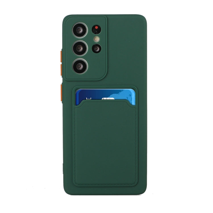 For Samsung Galaxy S21 Ultra 5G Card Slot Design Shockproof TPU Protective Case