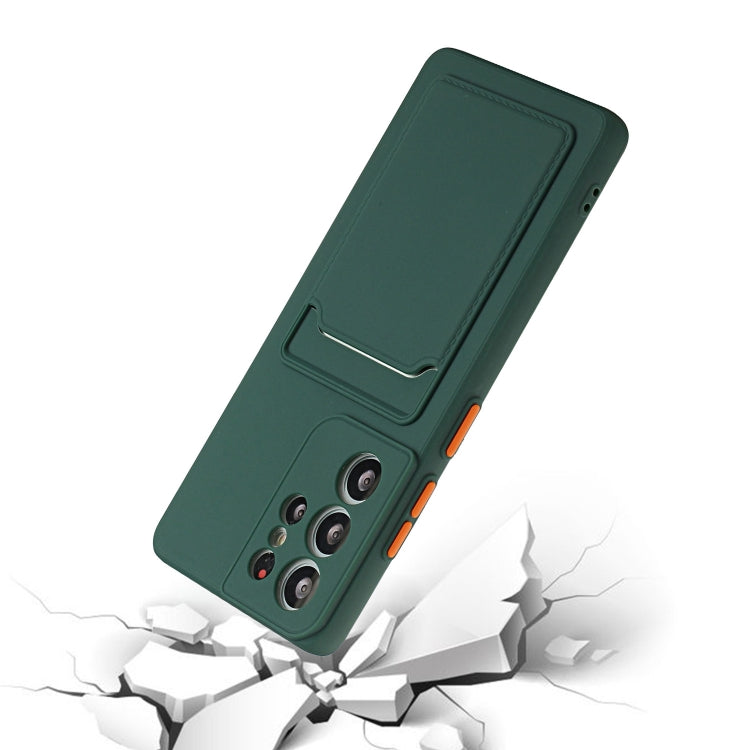 For Samsung Galaxy S21 Ultra 5G Card Slot Design Shockproof TPU Protective Case