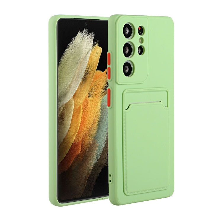 For Samsung Galaxy S21 Ultra 5G Card Slot Design Shockproof TPU Protective Case