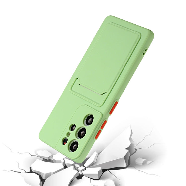 For Samsung Galaxy S21 Ultra 5G Card Slot Design Shockproof TPU Protective Case
