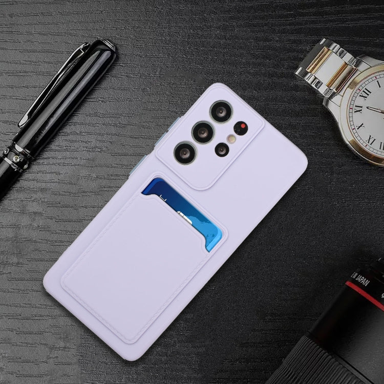 For Samsung Galaxy S21 Ultra 5G Card Slot Design Shockproof TPU Protective Case