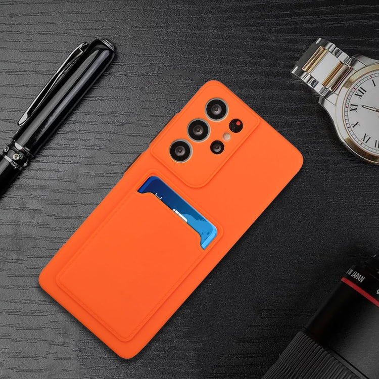 For Samsung Galaxy S21 Ultra 5G Card Slot Design Shockproof TPU Protective Case