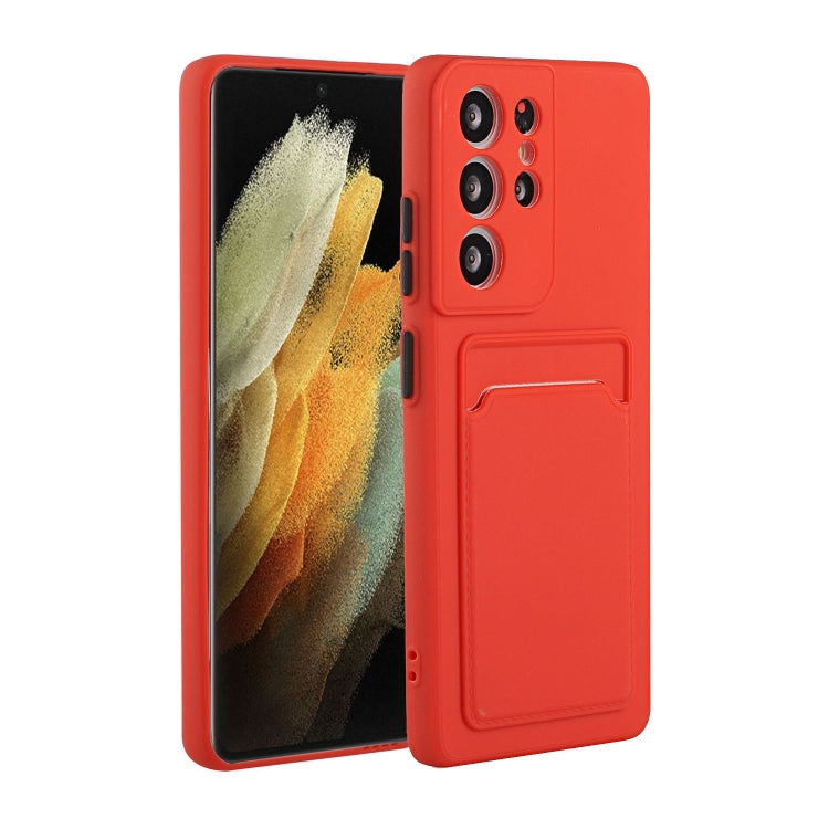 For Samsung Galaxy S21 Ultra 5G Card Slot Design Shockproof TPU Protective Case