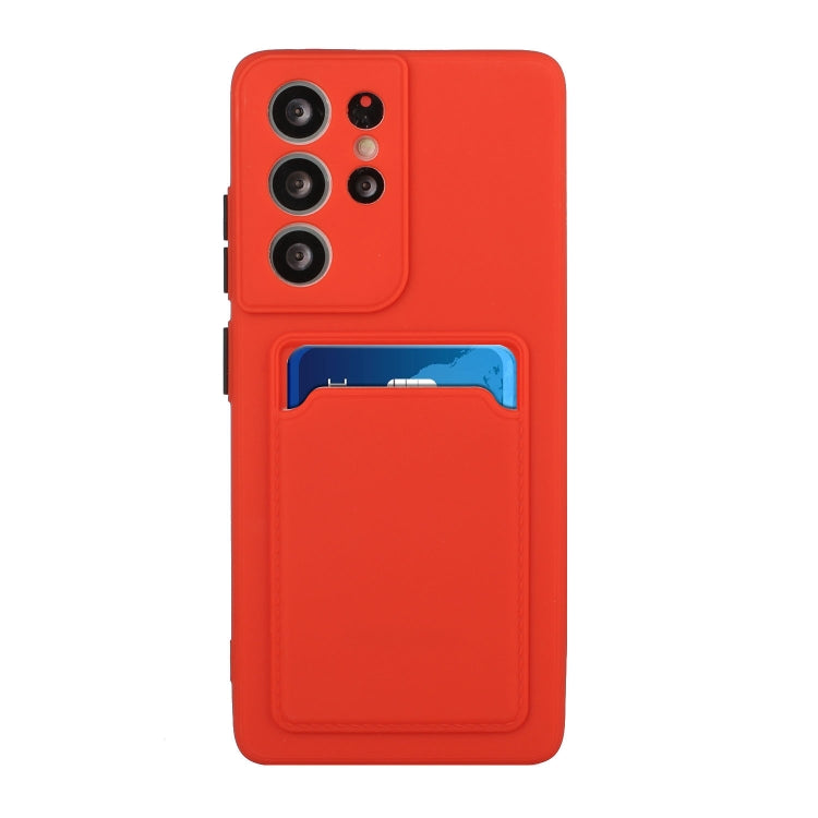For Samsung Galaxy S21 Ultra 5G Card Slot Design Shockproof TPU Protective Case