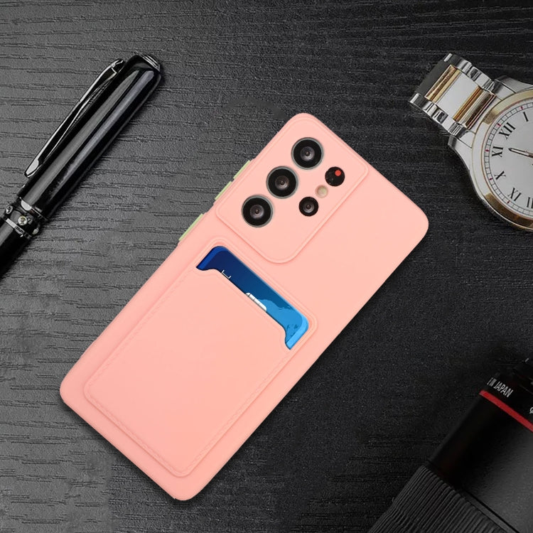 For Samsung Galaxy S21 Ultra 5G Card Slot Design Shockproof TPU Protective Case