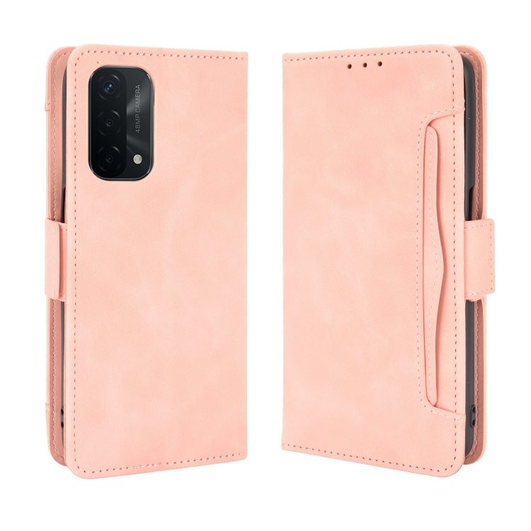 For OPPO A54 5G / A74 5G / A93 5G Skin Feel Calf Pattern Horizontal Flip Leather Case with Holder & Card Slots & Photo Frame