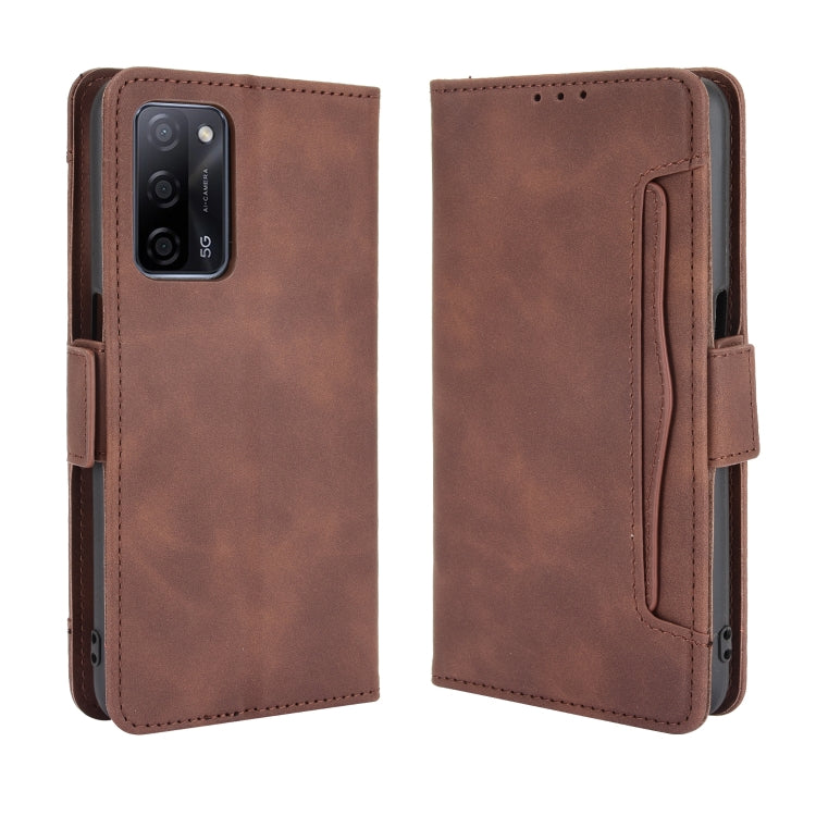 For OPPO A55 5G / A53s 5G Skin Feel Calf Pattern Horizontal Flip Leather Case with Holder & Card Slots & Photo Frame