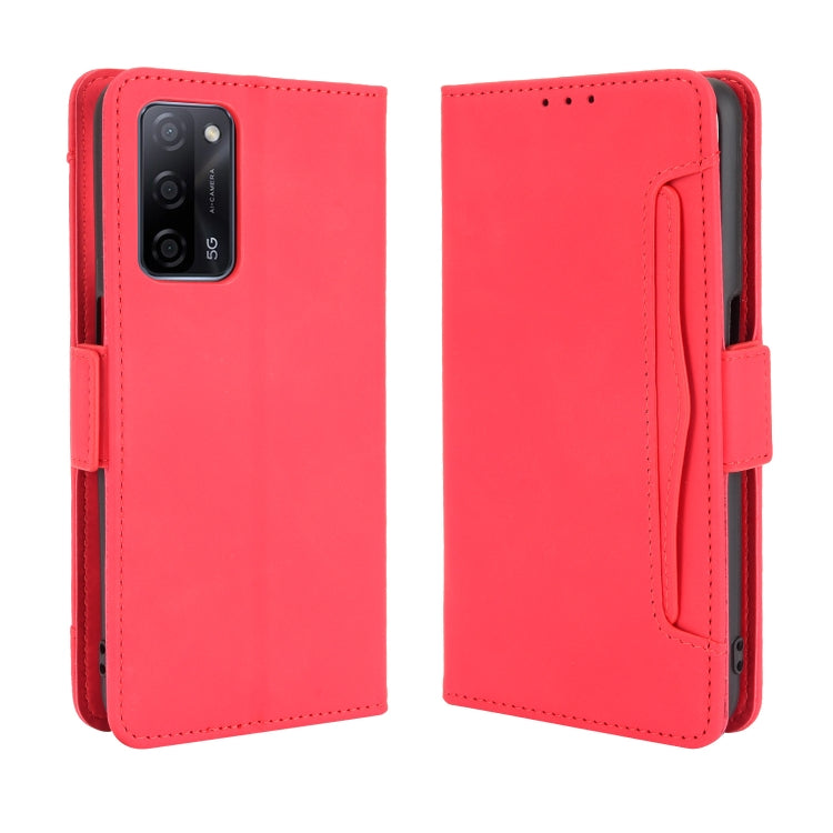 For OPPO A55 5G / A53s 5G Skin Feel Calf Pattern Horizontal Flip Leather Case with Holder & Card Slots & Photo Frame