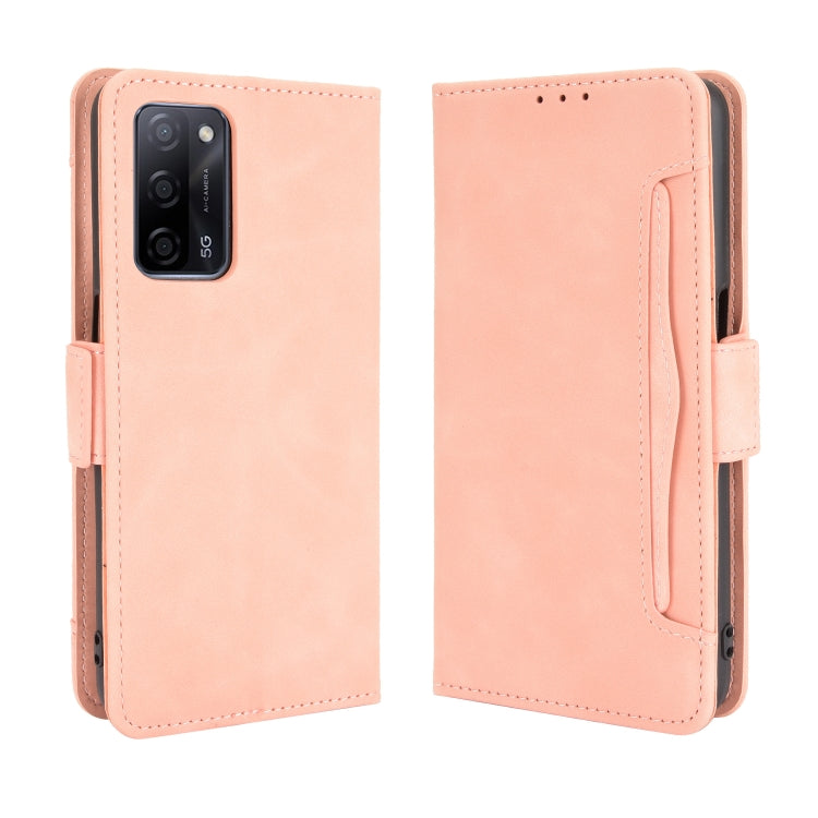 For OPPO A55 5G / A53s 5G Skin Feel Calf Pattern Horizontal Flip Leather Case with Holder & Card Slots & Photo Frame