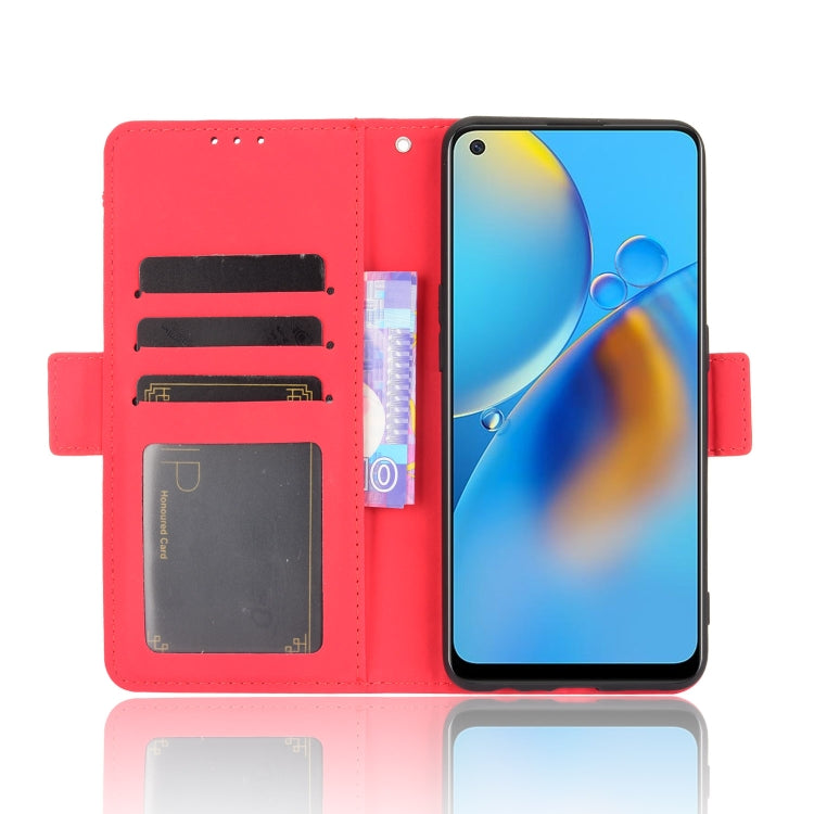 For OPPO A74 4G / F19 4G Skin Feel Calf Pattern Horizontal Flip Leather Case with Holder & Card Slots & Photo Frame