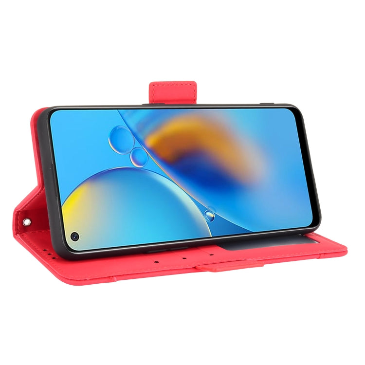 For OPPO A74 4G / F19 4G Skin Feel Calf Pattern Horizontal Flip Leather Case with Holder & Card Slots & Photo Frame