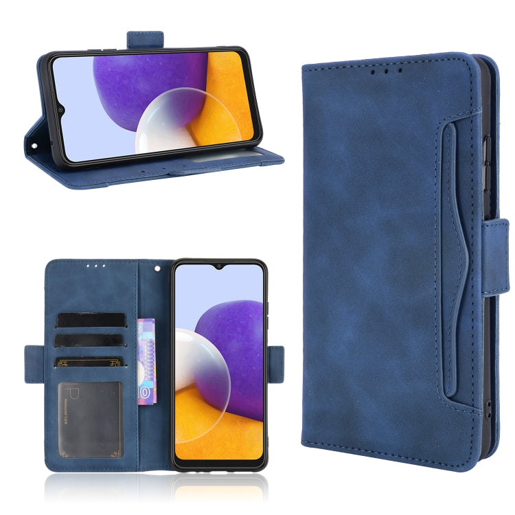For Samsung Galaxy A22 5G Skin Feel Calf Pattern Horizontal Flip Leather Case with Holder & Card Slots & Photo Frame
